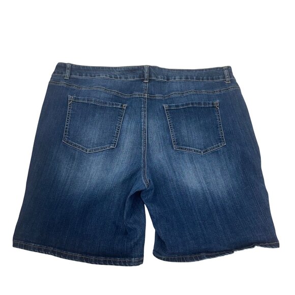 Maurices Womens Denim Bermuda Shorts Size 22W Blue Stretch Casual Cotton Blend - Picture 10 of 10